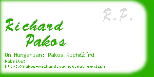 richard pakos business card